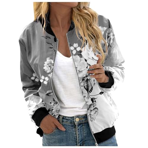 Veste femme mi-saison ample veste casual imprimé floral chic