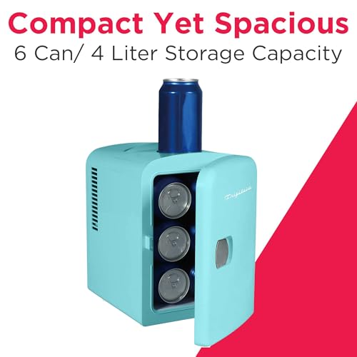 Frigidaire Mini Portable Compact Personal Cooler Fridge, 4 Liter Capacity Chills Six 12 oz Cans, 100% Freon-Free & Eco Friendly, Includes Plugs for Home Outlet - Blue - image 2