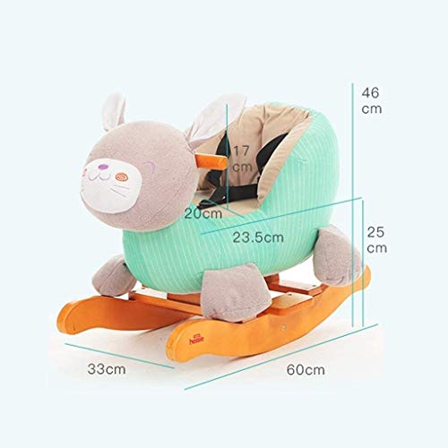 ZHANGYUEFEIFZ Schaukelpferd Plüsch Schaukeltier Pferd Rocking Horse Kinderstuhl Baby Musik Trojanspielzeug Geschenk… – Bild 3