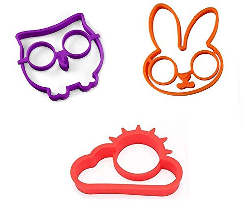 Ocharzy Silicone Fried Egg Mold Cooking Tool (Set of 3 Colors)