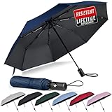 Regenschirm I Automatik öffnen und schließen I sturmfest, winddicht und wasserabweisend I kompakter und leichter Taschenschirm mit rutschfestem Griff I perfekt für Damen und Herren I Drytogo
