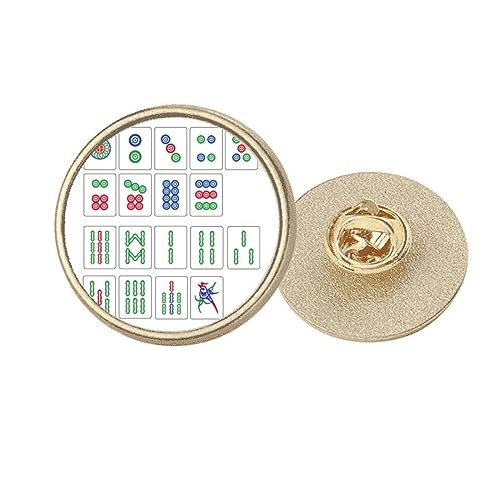 Broche Mahjong ronde en métal doré pour sublimer vos vestes