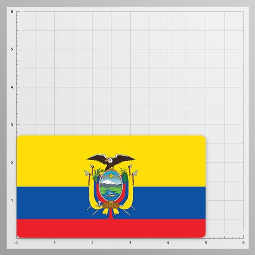 Image of World Country Flag Decal Stickers - Two Pack - for Cars Windows Bumpers Laptops Tablets Tumblers Cups Walls (Ecuador)