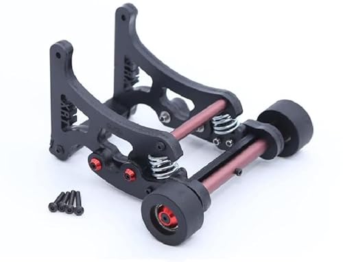 QingLeng Nylon Sturdy & Stable Wheelie Bar with Dual Spring Buffer for Traxxas 1/6 XRT Monster Truck #78086-4 - Black Wheels