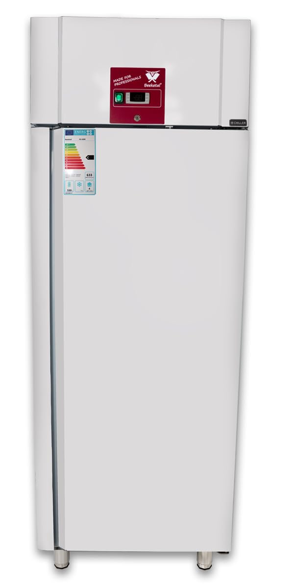 Beeketal Gastro Edelstahl Kühlschrank KS-580B – Gewerbekühlschrank 539L mit Umluftkühlung, Digitale Steuerung, Energieklasse C, Profi Gastronomie Kühlschrank 230V vollständig montiert