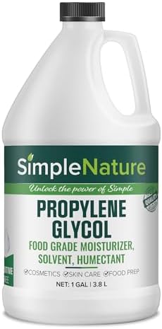 Food Grade Propylene Glycol - 99.9% Purity - 1 Gallon - Ecofriendly, Non-GMO Moisturizer, Solvent, Emulsifier, Humectant - Soaps, Lotions, Antifreeze, Fog Machines