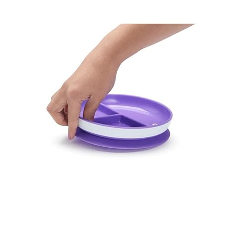 Munchkin® Stay Put™ Divided Suction Toddler Plates, Pink/Purple #TOP3