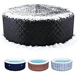 Runde Thermo Whirlpool Abdeckung, 208 x 70 cm Isolierte Aufblasbare Whirlpool Thermoabdeckung mit Reißverschluss Tür, Energieeffiziente Spa Thermoabdeckung, Outdoor Spa Abdeckungen für Wartung Winter