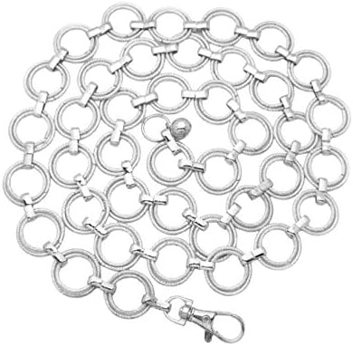 Women's Polished O- Ring All Over Links Metal Link Chain Waist Fashion Belt (Silver)