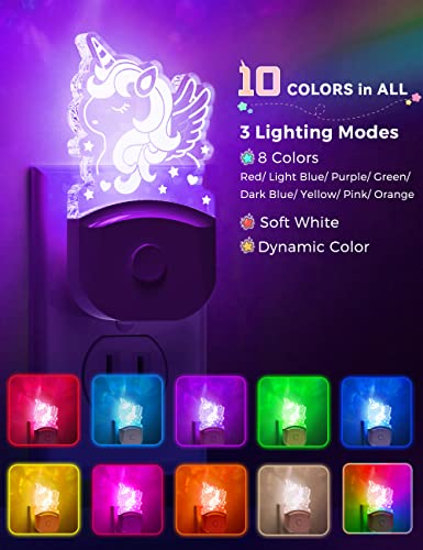 Image of L LOHAS LED Kids Night Light, Cute Horse Night Light for Kids, Colored Mode | Night Light with Dusk to Dawn Sensor, Acrylic Nursery Nightlight for Baby Room, Toddler Bedroom Decor & Gifts, 1 Pack