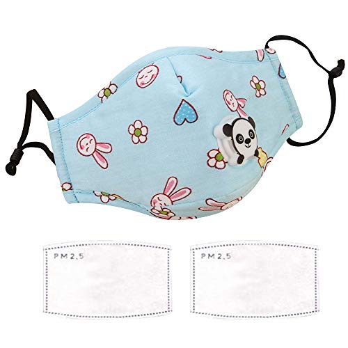 Sun Kea Kids Cartoon Mouth Cover Breathing Valve Mouth Muffle with 2Pcs Replaceable Activated Carbon Insert