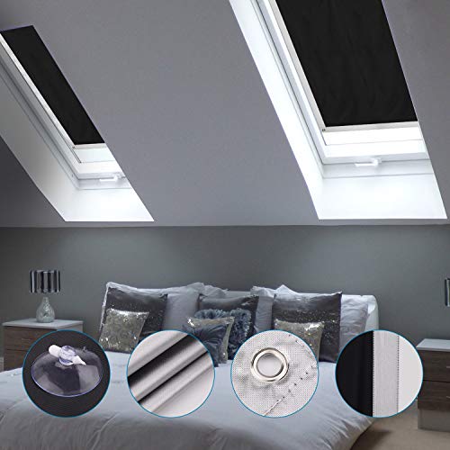 Johgee Blackout Curtains For Bedroom, Thermal Insulated Windows Shade Blinds 1 Pcs (Black 23.6"X45.3") #TOP1