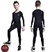 TELALEO Youth Boys' Girls' Thermal Compression Shirt Long Sleeve Fleece Lined Base Layer Athletic Football Undershirt Black XL/02