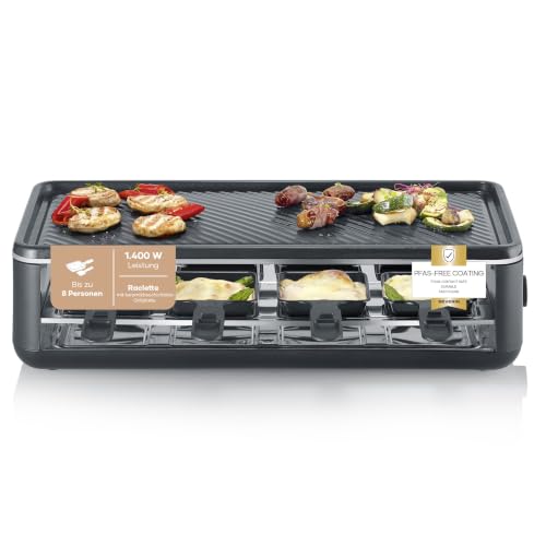 Severin Raclette-Grill, 8 Personen, große antihaftbeschichtete...