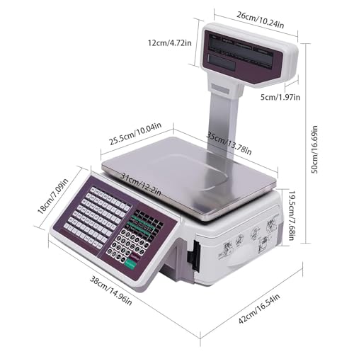 Báscula electrónica comercial con impresora 30kg miniatura 2