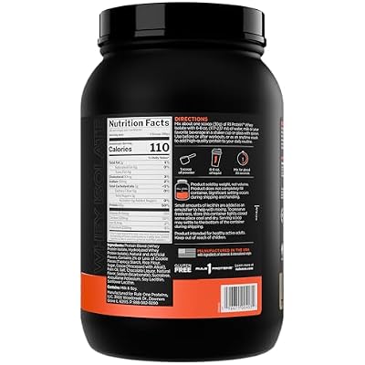 Rule 1 Proteins R1 Protein Whey Isolate - with 25g Protein & 6g BCAA Exclusively from Isolated & Hydrolyzed Sources for Workout Recovery (2 Pounds, Cookies & Creme)