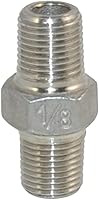 Vista 12 de Pezón hexagonal roscado macho NPT de 1/8 "x 1/8", acoplador rápido de acero inoxidable 304 (1/4")