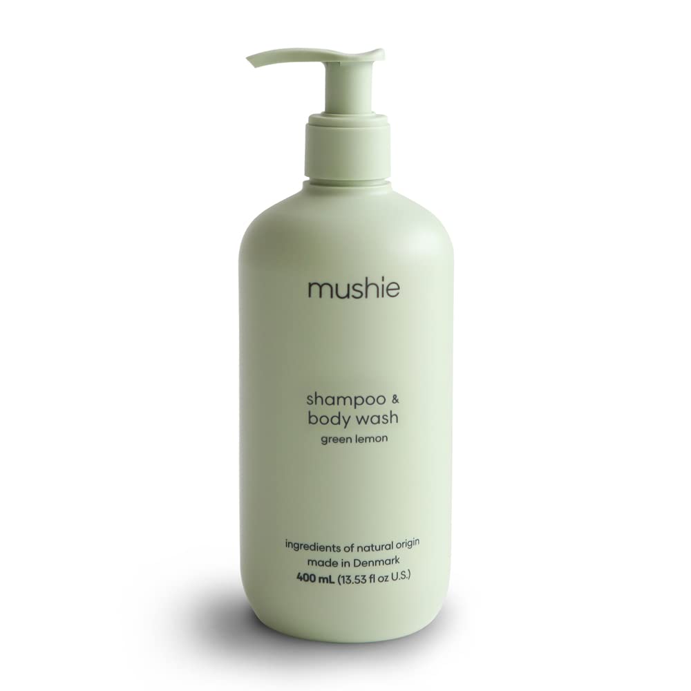 mushie Baby Shampoo & Body Wash | Gentle Formula for Delicate Skin | Certified Organic | Made in Denmark, 13.53 fl oz (Lavender)