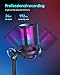 Gaming Microphone for PC: USB Mic for Podcasts Videos & Streaming - Condenser Mic with Quick Mute & Pop Filter - RGB Microphone Gift for Gamer boys - Compatible with PS4/5 & Computer & Laptop
