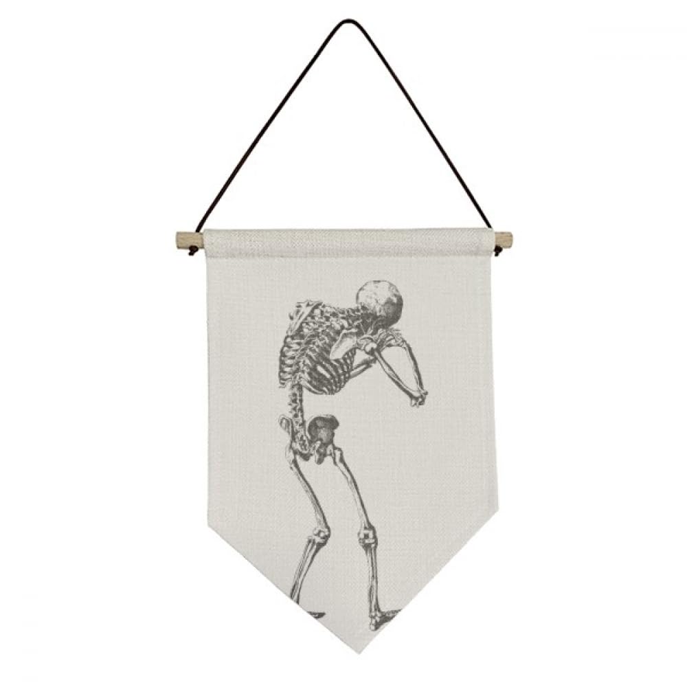 Drapeau en toile squelette humain de qualité supérieure style rétro