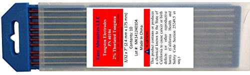 Easy Abrasives 40104 2% Thoriated Tungsten Electrode (EWTh-2), 3/32