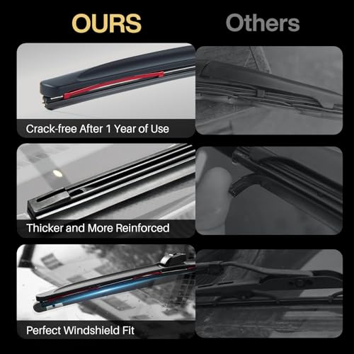 DOG TAIL Neoprene Dual-Steel Frame Wiper Blades 24"+21" with Multiple Adapters, Automotive Replacement Vehicle Front Windshield Wiper Blades Set for My Car Truck Vehicle AdaptBeam by DOG TAIL - Used condition - Image 5