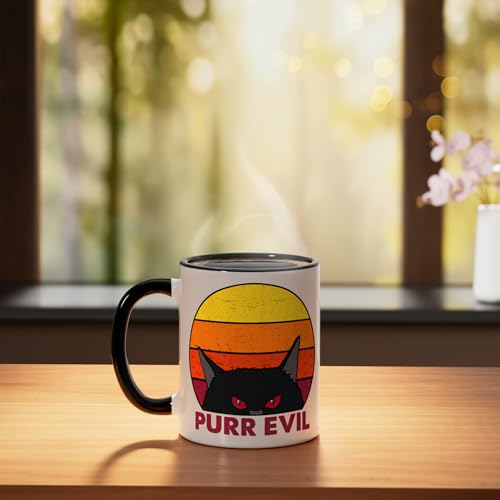Taza de Cerámica Gato Negro Satánico 11 onzas miniatura 3