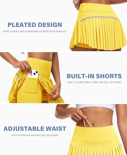 Image of JoyGirl Womens Pleated Tennis Skirt with Shorts High Waisted Golf Skort Mini Skirt Workout Skirt Athletic Skorts with Pockets
