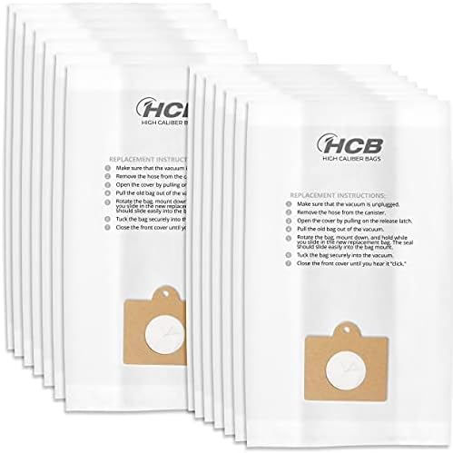 High Caliber Bags 12 Premium Replacement Vacuum Fits Kenmore Canister C/Q 50555, 50557, 50558 & Panasonic Type C-5