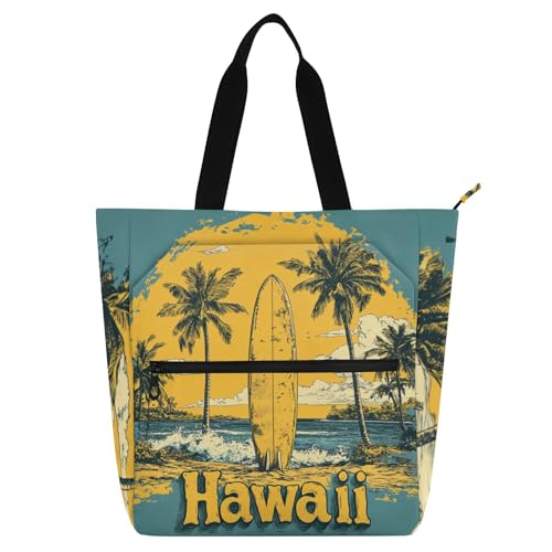 Bolsa de biblioteca para escuela y viaje con estampado de playa
