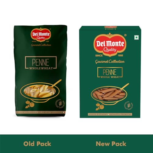Image of Del Monte Whole Wheat Penne Pasta, 500g | 100% Whole Wheat | Healthy Pasta - No Maida | Gourmet Pasta | High Protein & Fibre | 100% Vegetarian, 0% Cholesterol & Trans Fat