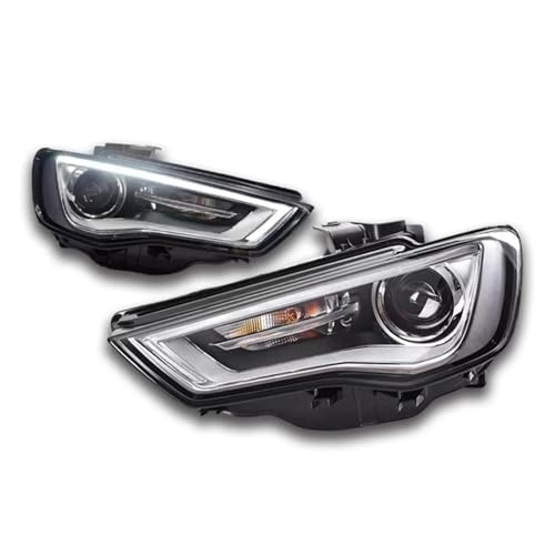 Punxdda Montaje de faros Para A3 2013-2016 Luz De Coche Faro LED Proyector Lámpara De Cabeza Luz De Circulación Diurna