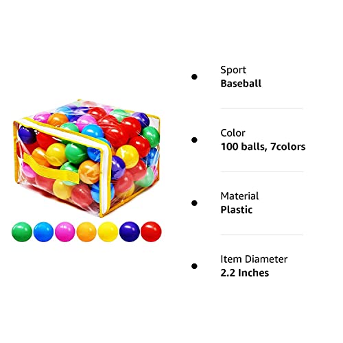 Hovenlay Ball Pit Balls Phthalate Free Bpa Free Crush Proof Plastic - 7 Bright Colors In Reusable Play Toys For Kids With Storage Bag #TOP7
