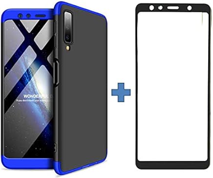 BCIT Samsung Galaxy A7 2018 Funda - Funda 360 Grados Integral Para Ambas Caras + Cristal Templado, Luxury 3 in 1 PC Hard Skin Carcasa Case Cover para Samsung Galaxy A7 2018 - Azul Negro BCIT Samsung Galaxy A7 2018 Funda - Funda 360 Grados Integral Para Ambas Caras + Cristal Templado, Luxury 3 in 1 PC Hard Skin Carcasa Case Cover para Samsung Galaxy A7 2018 - Azul Negro