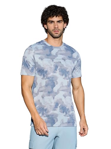 Image of TECHNOSPORT Men's Regular Fit Half Sleeve Crew Neck T-Shirt, TECHNOCOOL+ Quick Dry Moisture Wicking Stretchable Sports Gym and Casual Wear