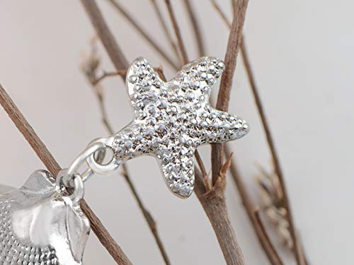 Alilang Women's Silver Toned Dangle Drop Ocean Starfish Seashell Nautical Beach Earrings #TOP2