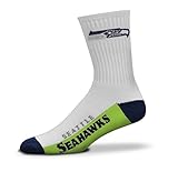 NFL Seattle Seahawks Men's Crew Socks, Large