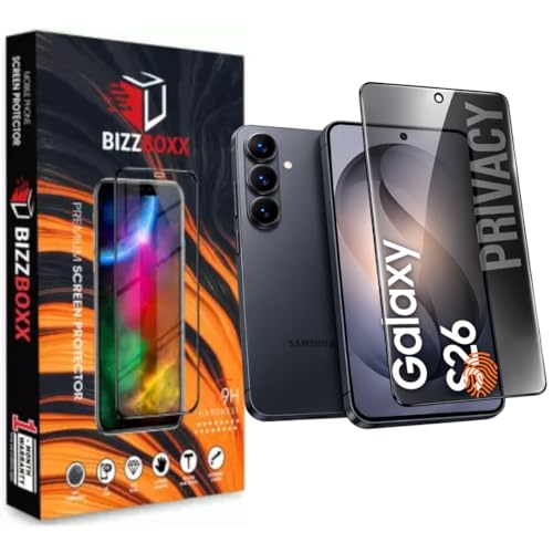 Image of Fingerprint Working Privacy Screen Protector For Samsung S26 5G - Anti-Spy Tempered Glass Gurad, Protect Sensitive Information, Privacy in Public Spaces (Sam S26-6.3 Inch) - Pack of 1