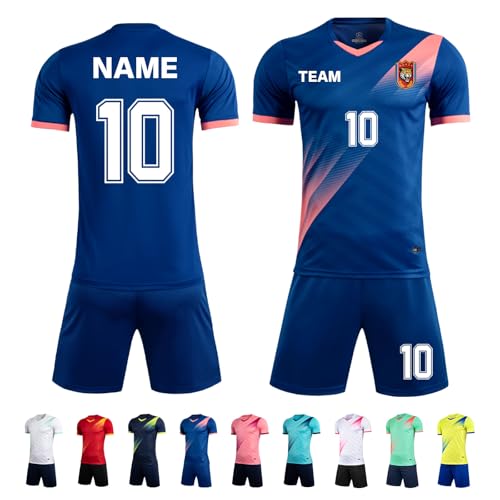 ORYG Custom Soccer Jerseys for Adult Personalized Boys Girls Soccer Team Uniforms with Name Number Logo Team Name Blue