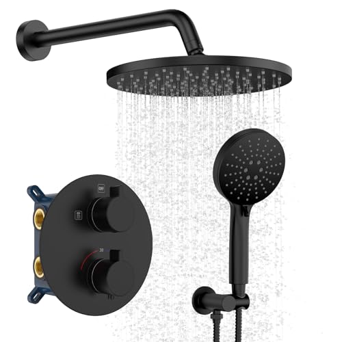 Iriber Thermostatic Shower System Matte Black