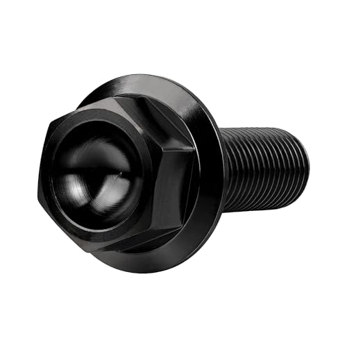 Image of Ti Screws M10 x 20 25 30 35 40 45 50 55 60 65 70 75 80 90 100mm 1.25 Pitch Titanium Flange Hex Bolt Pack of 4 (Black, M10x35mm)