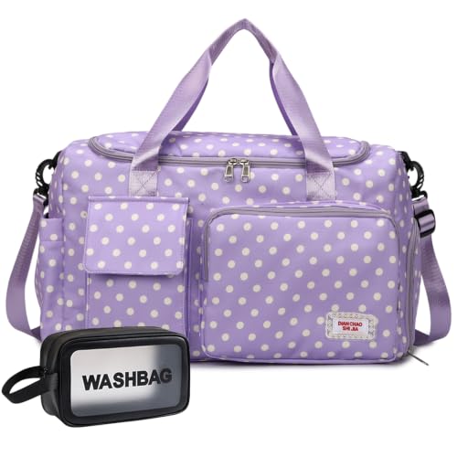 Image of Small Gym Bag for Women, Travel Duffle Bag Carry On Weekender Bag with Shoe Compartment
