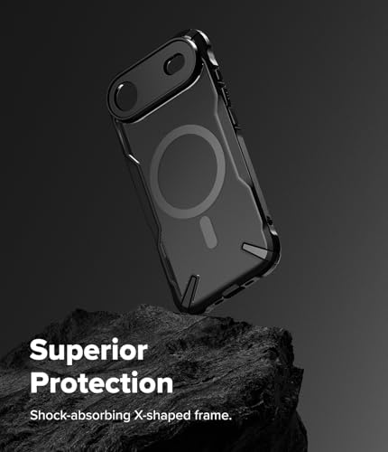 Image of Ringke Fusion-X Magnetic Compatible with iPhone Air (17 Air) Case Back Cover [Strong Magnet] Military Protection Transparent Hard Back Advanced Protection TPU Bumper - Magnetic Black