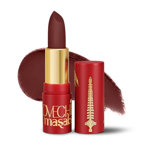 Image of LoveChild Masaba 90s Drip Pantastic (Wine Red) Luxe-Matte Lipstick with Intense One-Swipe Color Payoff in High-Pigment HD Creme Matte Formula, 4gm