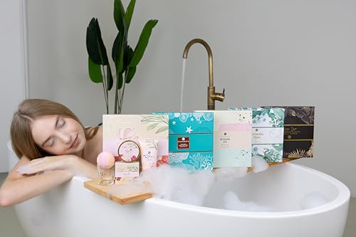 Accentra - Set de baño y tratamiento RELAX estuche de regalo - Kit regalo bienestar 5 pz para mujer - incluye manteca cuerpo, jabón, crema manos, bomba baño y vela perfumada, aroma: Tea Rose & Velvet - imagen 15