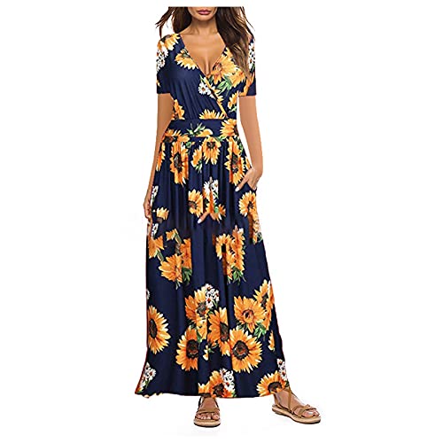 Robe de fête taille haute avec poches col en V pour cérémonie