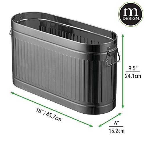 Mdesign Large Steel Free Standing Toilet Paper Organizer, 6-Roll Tissue Storage Holder Container Bin For Bathroom Floor, Fits Under Sink, Vanity, Shelf, In Cabinet, Corner, Oscar Collection - Graphite #TOP5