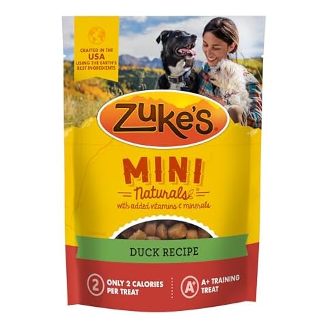 Zuke’s Mini Naturals Soft Dog Treats for Training, Soft and Chewy Dog Training Treats with Duck Recipe Cover