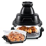 LIFEZEAL Freidora Aire Cristal 1500W Doble Contenedor Apilable (Negro)