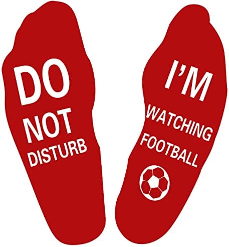 Do Not Disturb I'm Watching Football Socks Funny Novelty Socks Football Gifts for Men Teen Boys Sons Husbands Dad Football Lovers
